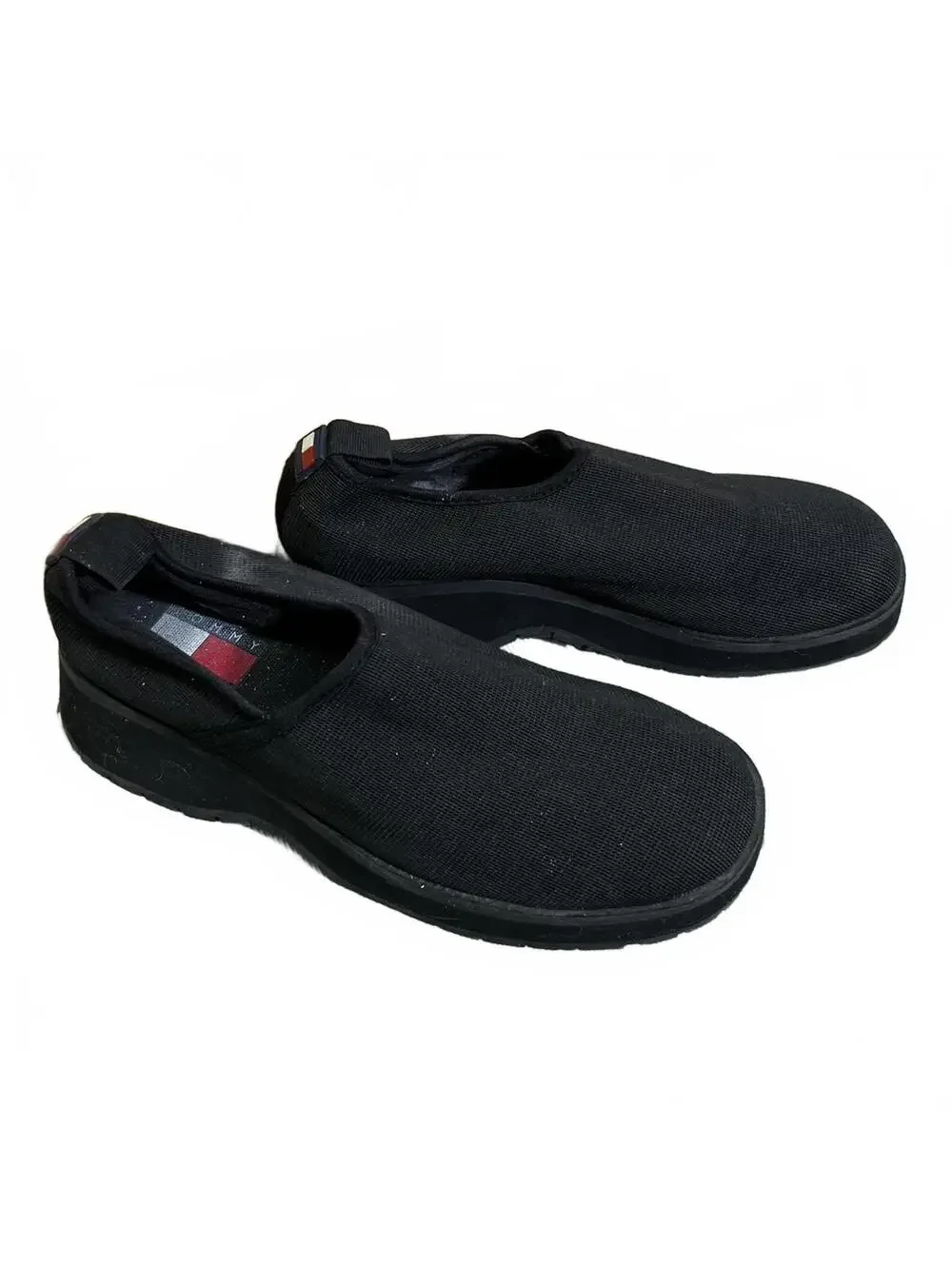 Tommy Hilfiger W20551 Slip On Sneakers Black Mesh Walking Shoes Womens 7 M